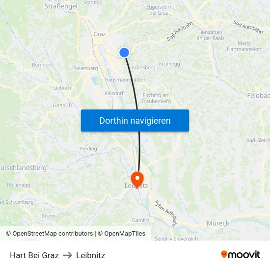 Hart Bei Graz to Leibnitz map