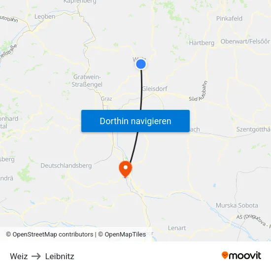 Weiz to Leibnitz map