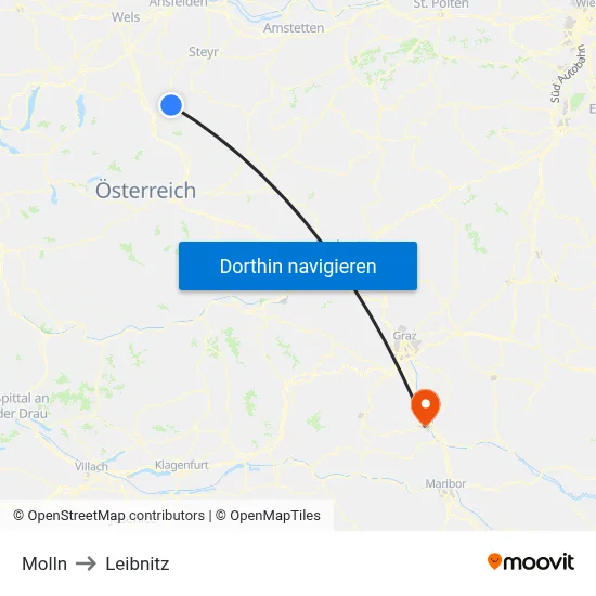 Molln to Leibnitz map