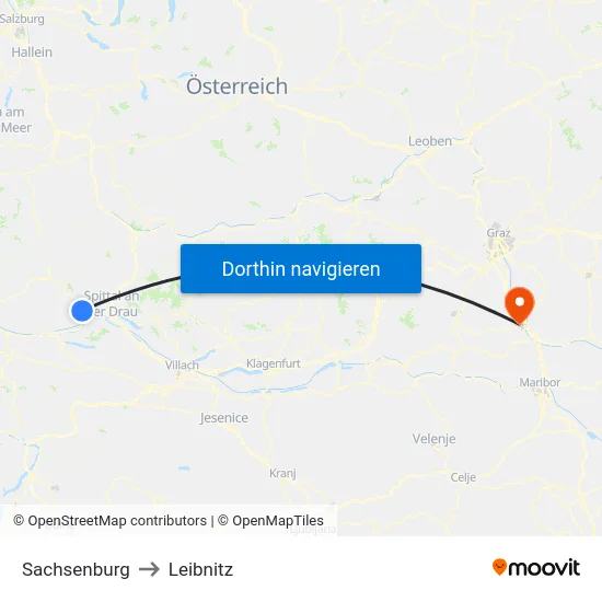 Sachsenburg to Leibnitz map