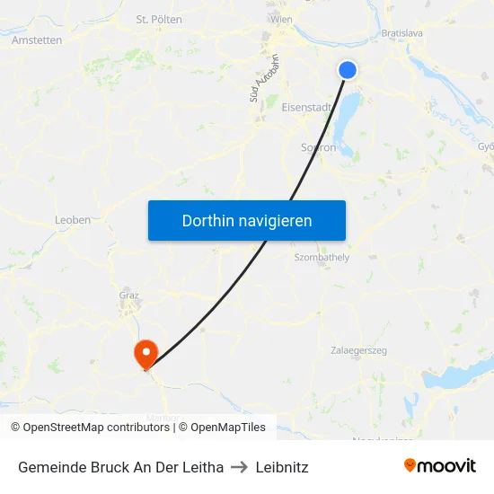 Gemeinde Bruck An Der Leitha to Leibnitz map