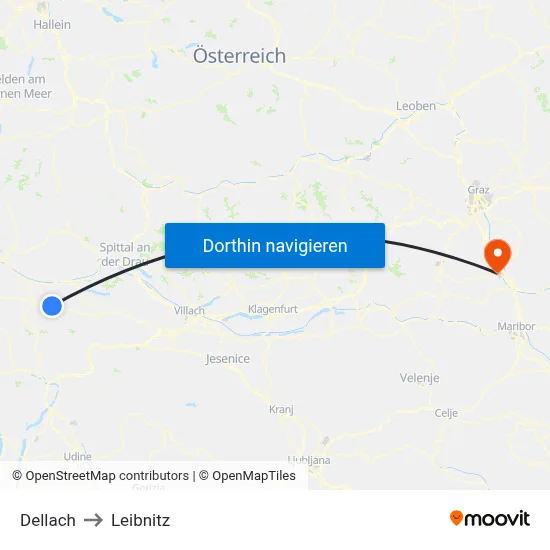 Dellach to Leibnitz map