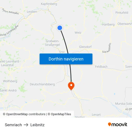 Semriach to Leibnitz map