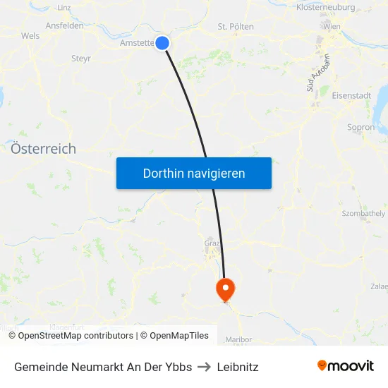Gemeinde Neumarkt An Der Ybbs to Leibnitz map