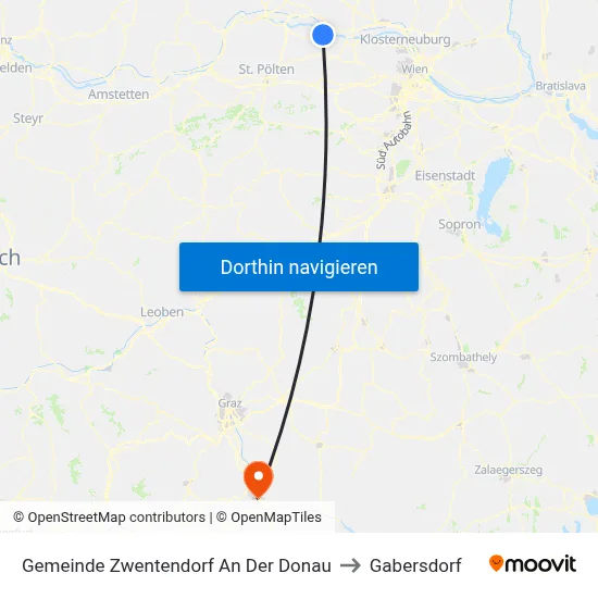 Gemeinde Zwentendorf An Der Donau to Gabersdorf map