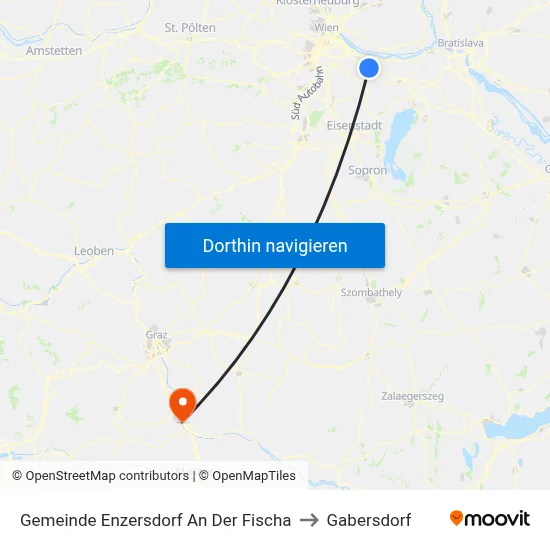 Gemeinde Enzersdorf An Der Fischa to Gabersdorf map