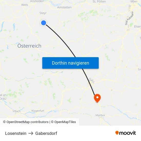 Losenstein to Gabersdorf map