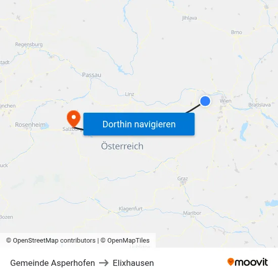 Gemeinde Asperhofen to Elixhausen map