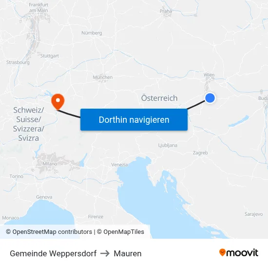 Gemeinde Weppersdorf to Mauren map