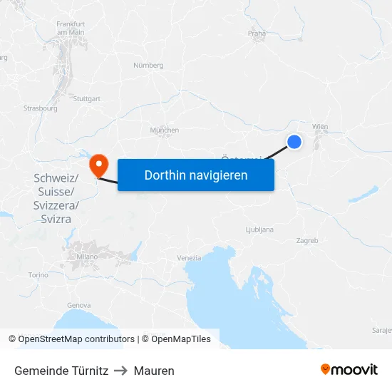 Gemeinde Türnitz to Mauren map