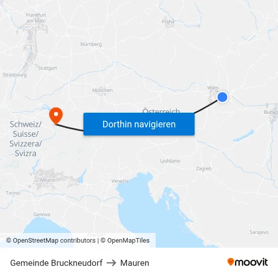 Gemeinde Bruckneudorf to Mauren map