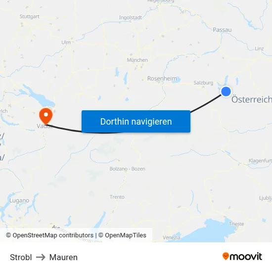 Strobl to Mauren map