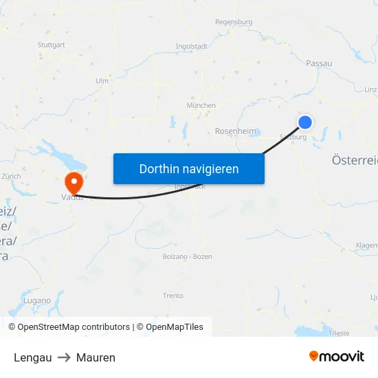 Lengau to Mauren map