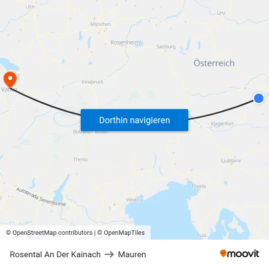 Rosental An Der Kainach to Mauren map
