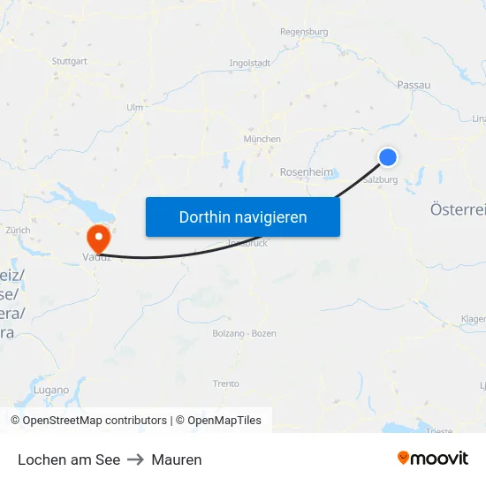 Lochen am See to Mauren map
