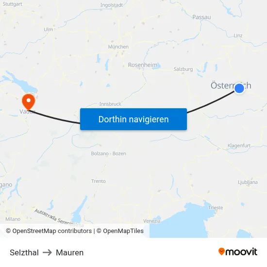 Selzthal to Mauren map