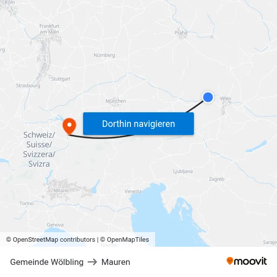Gemeinde Wölbling to Mauren map