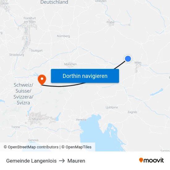 Gemeinde Langenlois to Mauren map