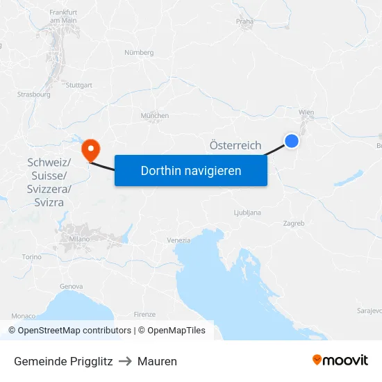 Gemeinde Prigglitz to Mauren map