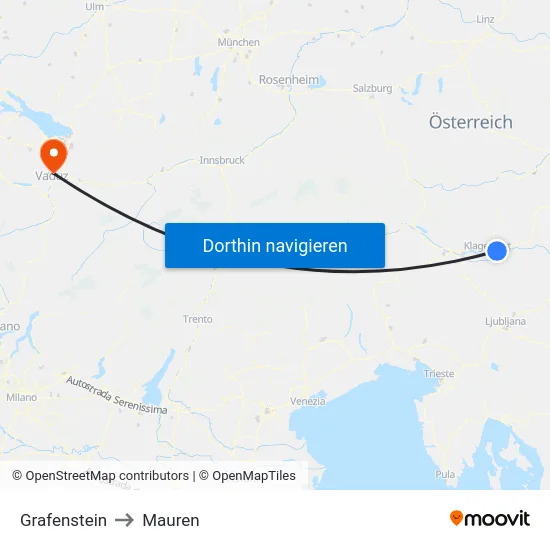 Grafenstein to Mauren map