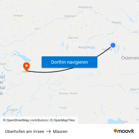 Oberhofen am Irrsee to Mauren map