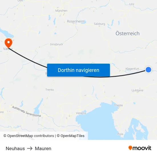Neuhaus to Mauren map