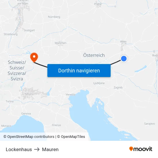 Lockenhaus to Mauren map