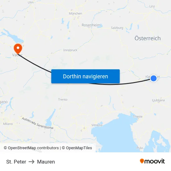 St. Peter to Mauren map