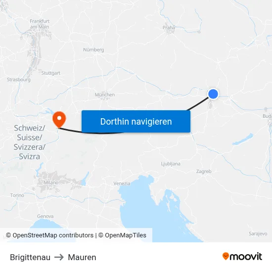 Brigittenau to Mauren map