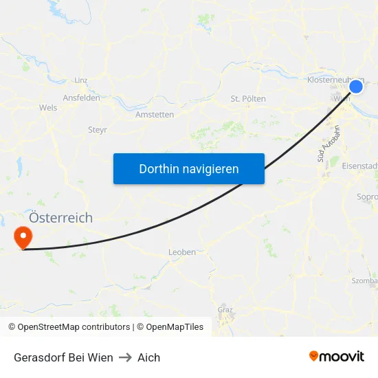 Gerasdorf Bei Wien to Aich map