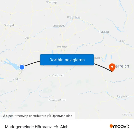Marktgemeinde Hörbranz to Aich map