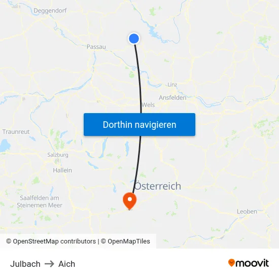 Julbach to Aich map