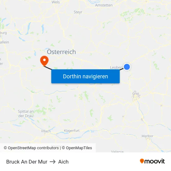 Bruck An Der Mur to Aich map