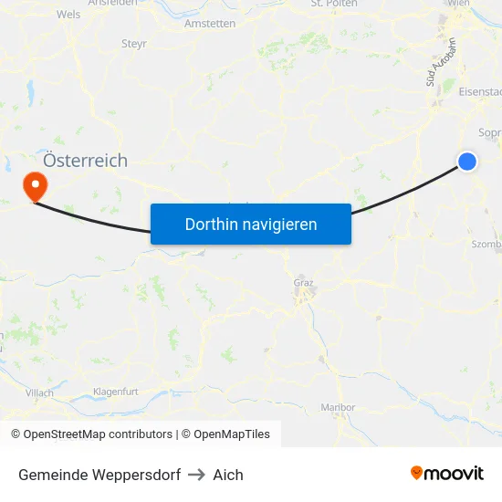 Gemeinde Weppersdorf to Aich map