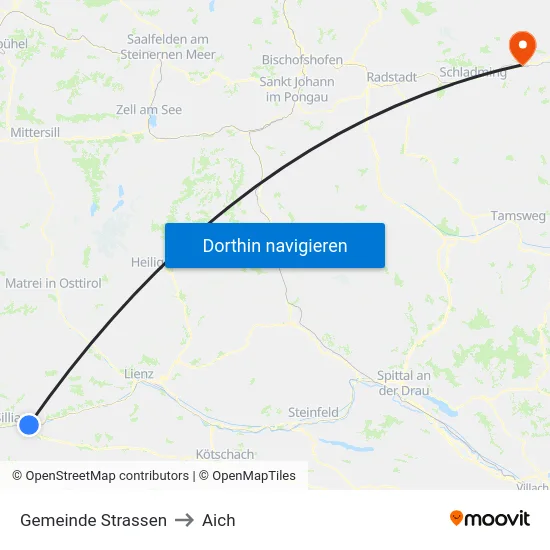 Gemeinde Strassen to Aich map