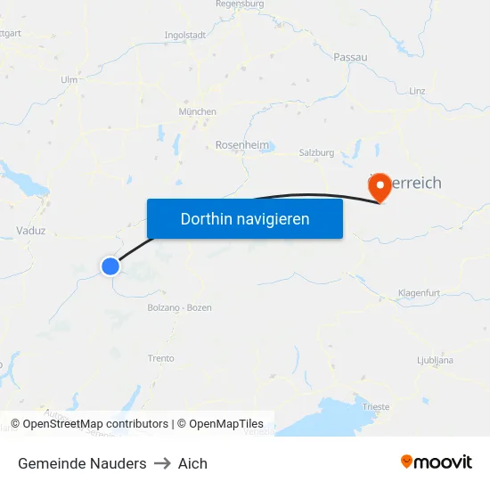 Gemeinde Nauders to Aich map