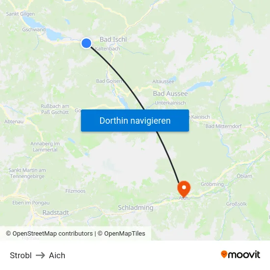 Strobl to Aich map