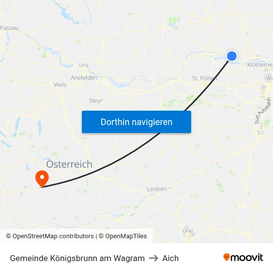 Gemeinde Königsbrunn am Wagram to Aich map