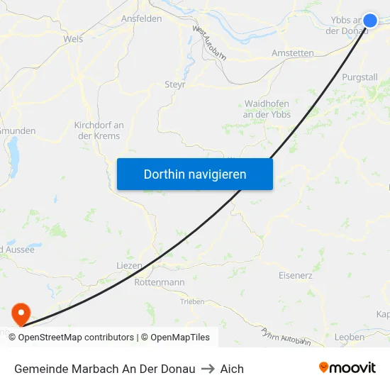 Gemeinde Marbach An Der Donau to Aich map