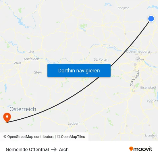 Gemeinde Ottenthal to Aich map