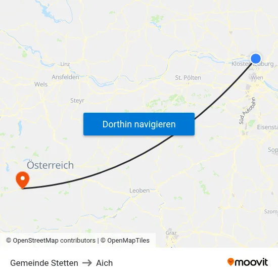 Gemeinde Stetten to Aich map