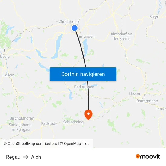 Regau to Aich map
