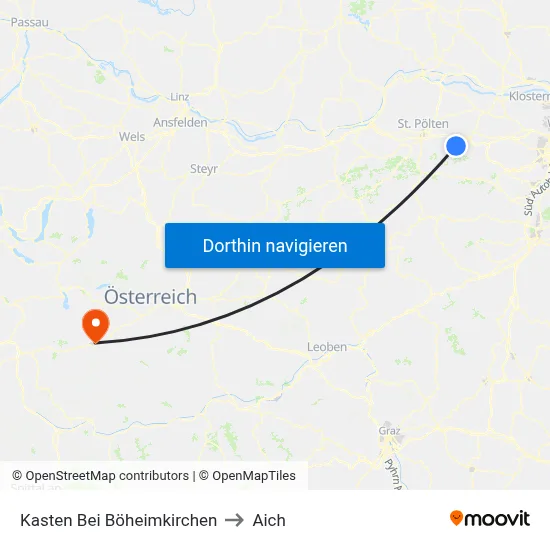 Kasten Bei Böheimkirchen to Aich map