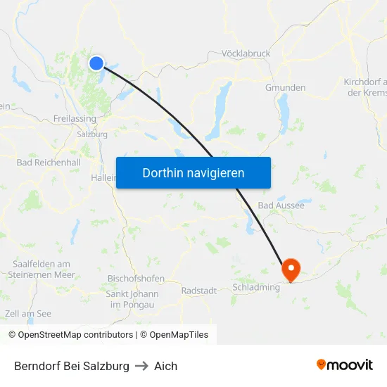 Berndorf Bei Salzburg to Aich map