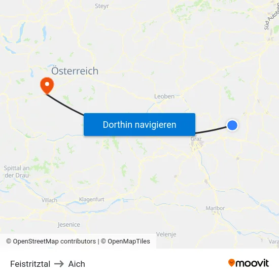Feistritztal to Aich map
