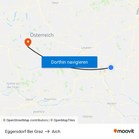 Eggersdorf Bei Graz to Aich map