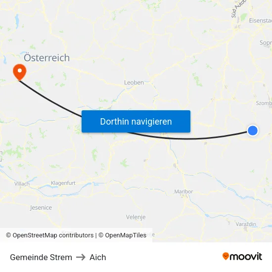 Gemeinde Strem to Aich map
