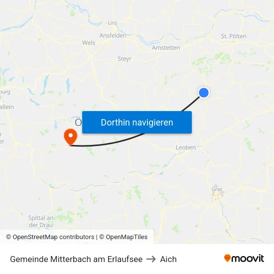 Gemeinde Mitterbach am Erlaufsee to Aich map