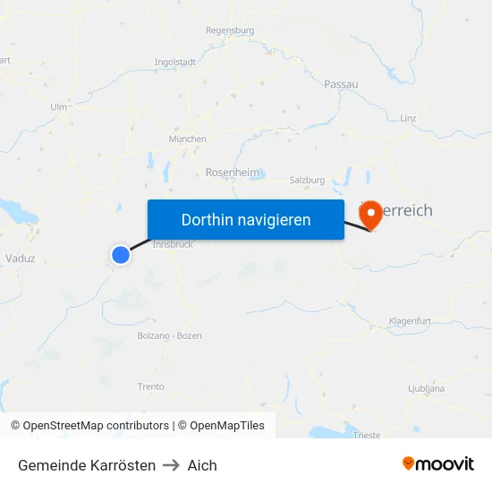 Gemeinde Karrösten to Aich map