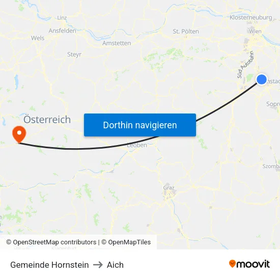 Gemeinde Hornstein to Aich map